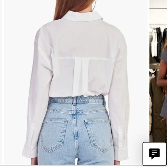 English Factory Eyelet Detail Cotton Button-Up
Shirt L NWT - Picture 5 of 11